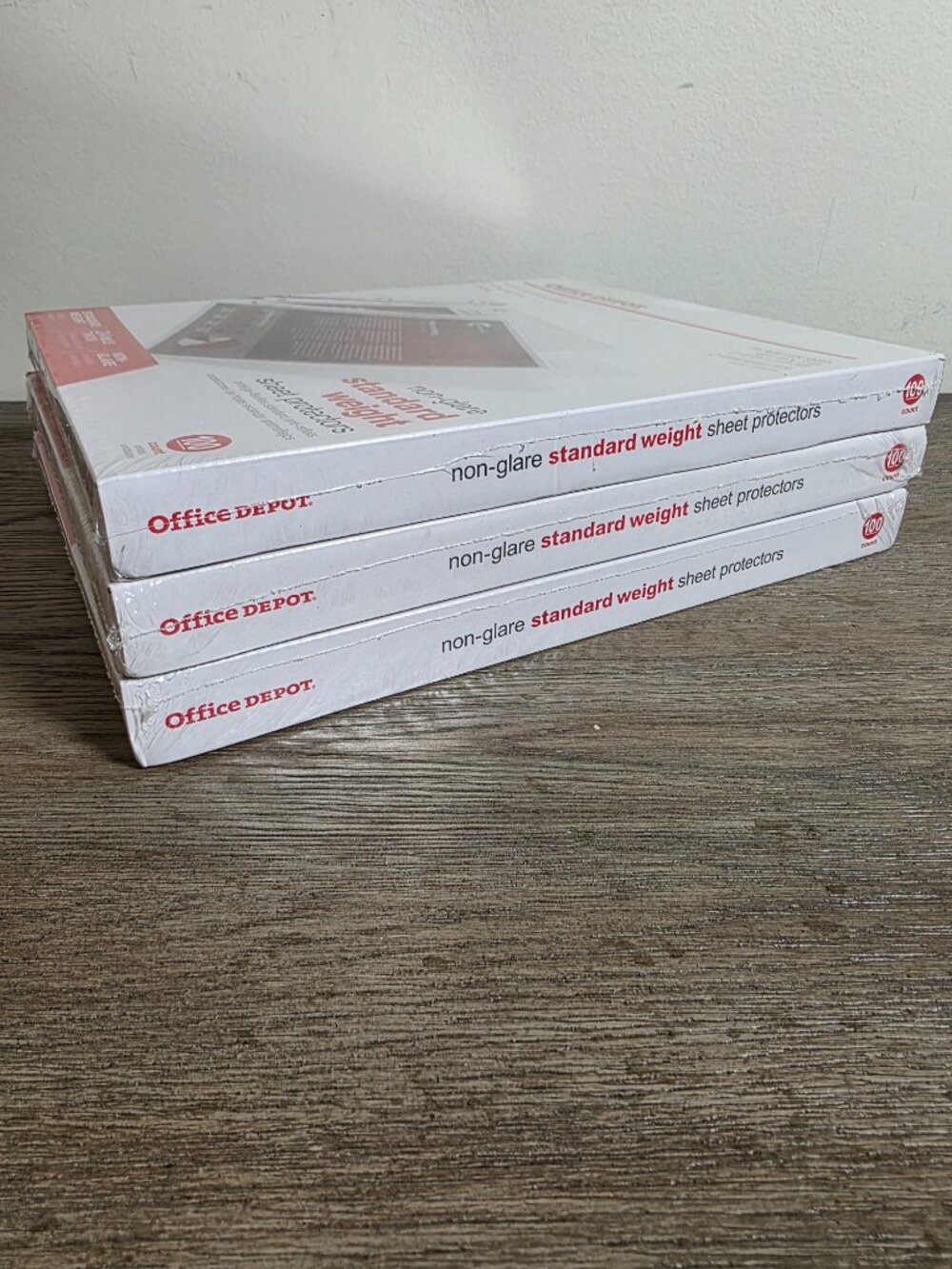 Office Depot 100 Count Sheet Protectors Three (3) Boxes NEW FACTORY SEALED
